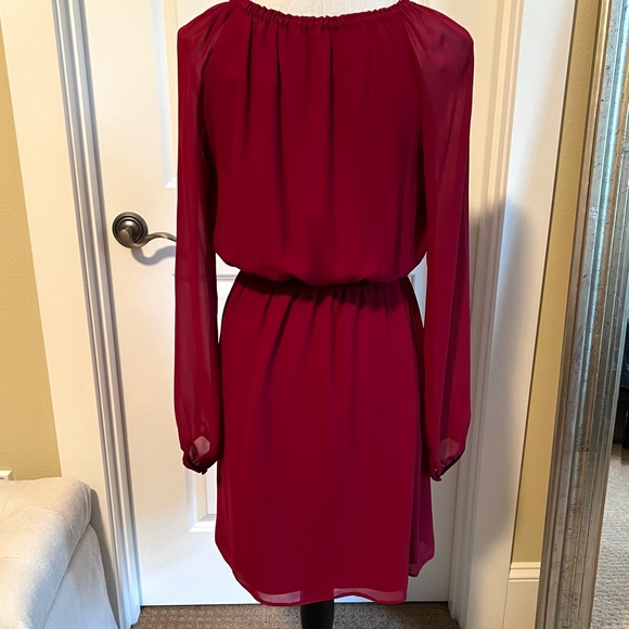 Altuzarra for Target Red Wine Burgundy Peasant Dress w/ Embroidery & Sequins - Picture 2 of 4